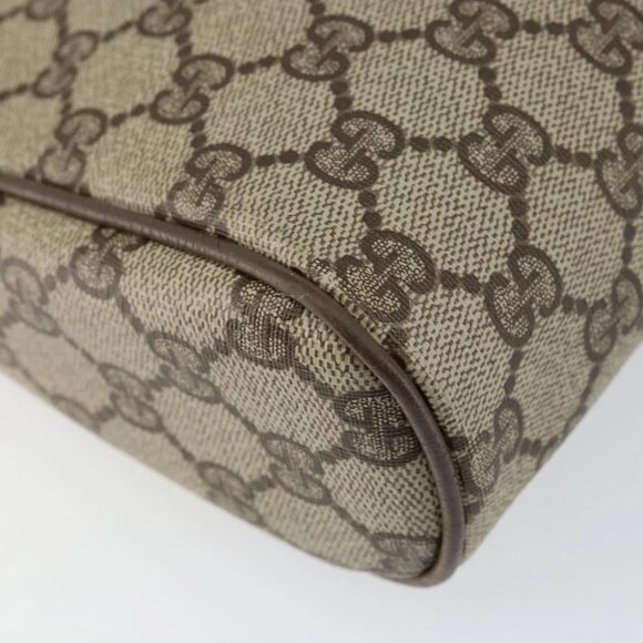 GUCCI GG Supreme Web Sherry Line Clutch Bag PVC Beige Red - Picture 8 of 14